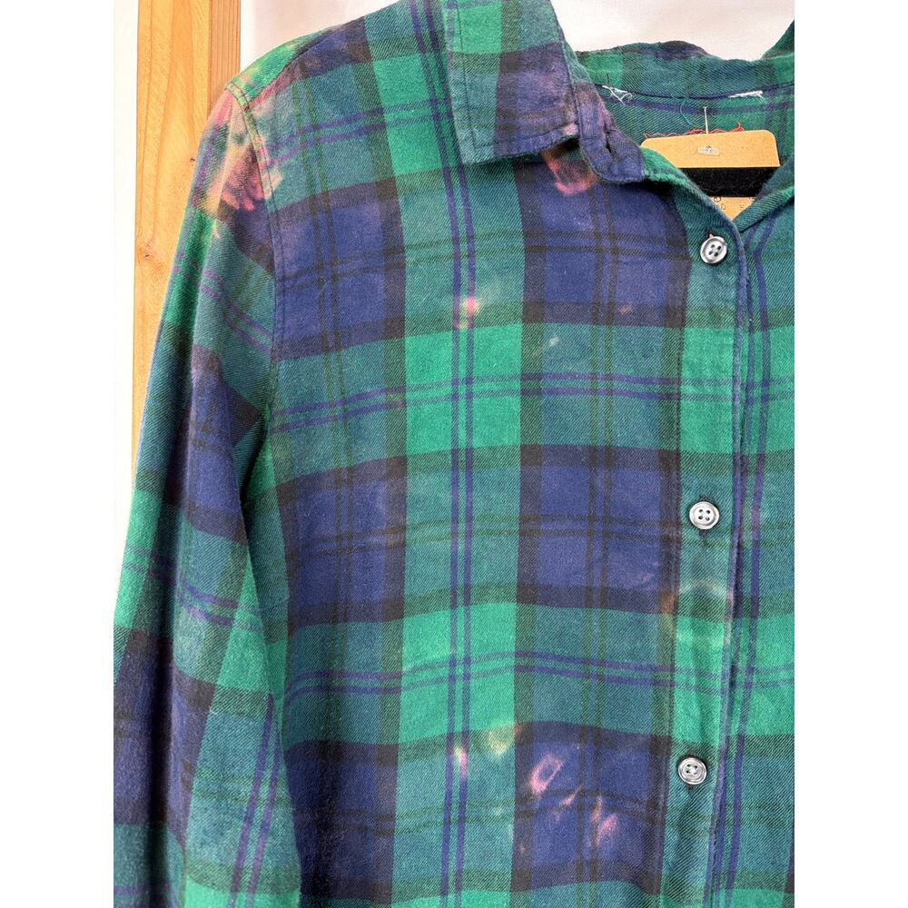 NWT OOAK Wanders Edge Handmade Embellished Flannel Shirt with Peace Sign - Picture 4 of 8
